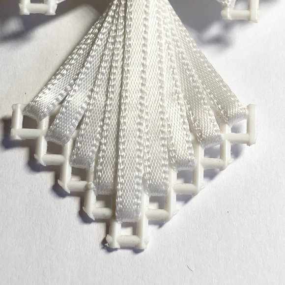 Vintage Christmas Angel Pin Brooch White Ribbon Handmade Halo Wings - Picture 6 of 9